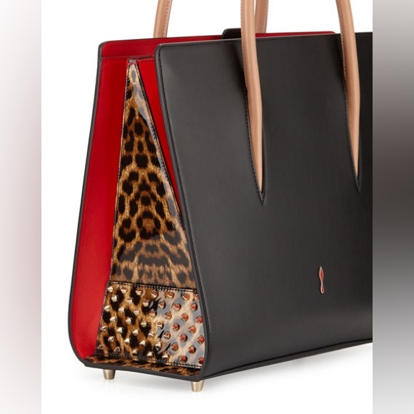NWT Rare Paloma Bag, Medium Black Leopard Spiked Calfskin, Christian Louboutin - Picture 8 of 16